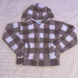Small Brown and White Plaid Jacket